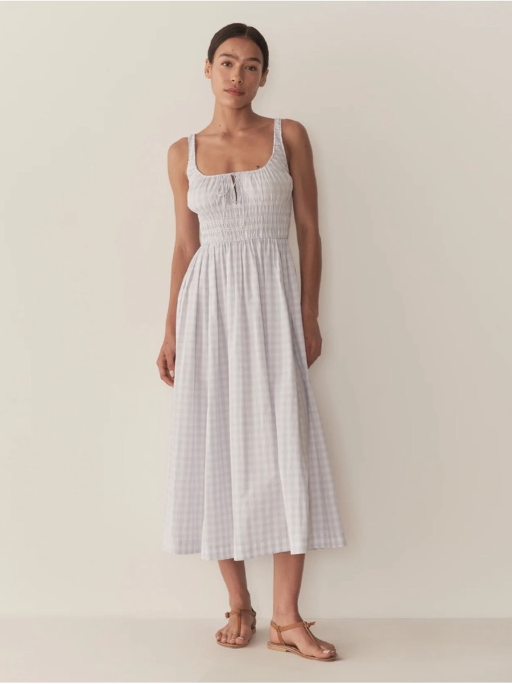 NWT Doen Quilla Dress in blue gingham size L